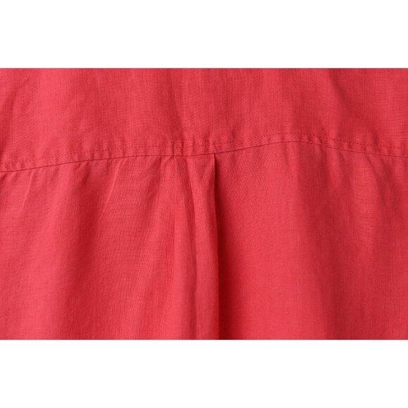 Pure Linen 100% Linen Long Sleeve Button Down Shirt Coral Color Size 16 - Picture 9 of 13